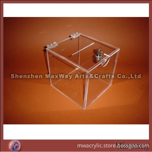 High Quality Cube Lucite Complain Box with a Lock